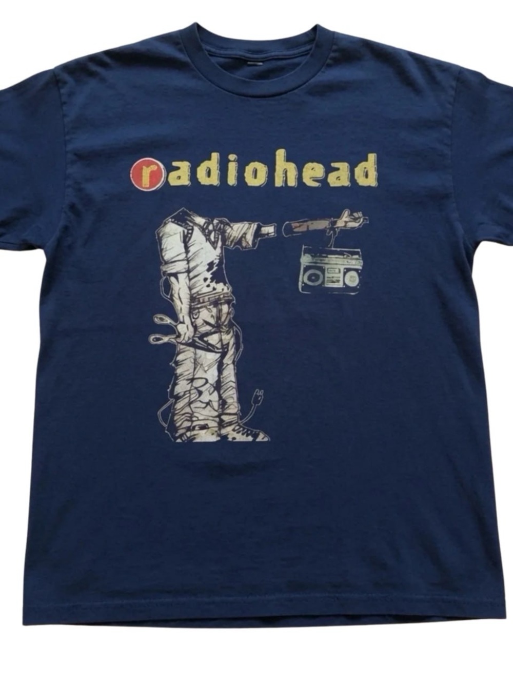 Gildan Navy Blue Radiohead Graphic Tee, Music fan shirt